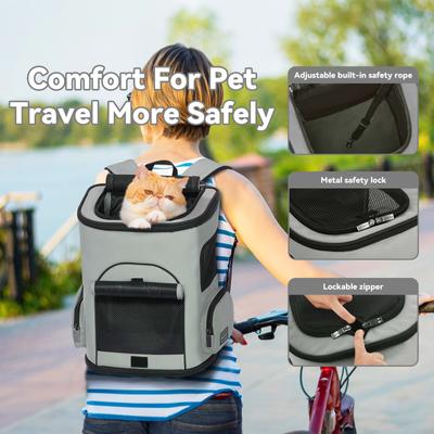 Show full view: Petsfit Airline Approved Backpack Dog & Cat Carrier, Grey slide 5 of 9