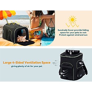 Petsfit Airline Approved Backpack Dog & Cat Carrier, Black