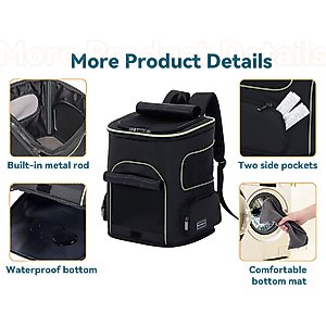Petsfit Airline Approved Backpack Dog & Cat Carrier, Black