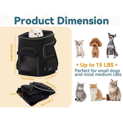 Show full view: Petsfit Airline Approved Backpack Dog & Cat Carrier, Black slide 3 of 10