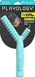 Playology Scented Fetch Stick Dog Toy, Jumbo, Peanut Butter Scented