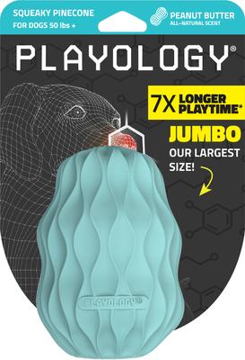 Playology Peanut Butter Scented Squeaky Pinecone Dog Toy