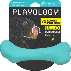 Playology Peanut Butter Scented Crunchy Femur Bone Dog Toy, Jumbo