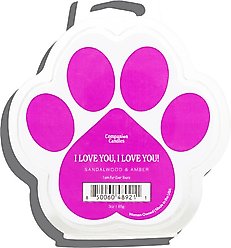 Companion Candles I Love You, I Love You! Sandalwood & Amber Scented Pet-Friendly Wax Melt, 3-oz jar