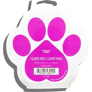 Companion Candles I Love You, I Love You! Sandalwood & Amber Scented Pet-Friendly Wax Melt, 3-oz jar