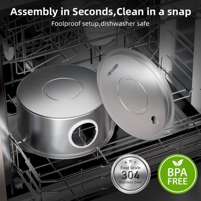 Show full view: Casfuy PWS-140 Quiet Stainless Steel Dog Water Fountain with Water Level Window, 230-oz slide 7 of 8