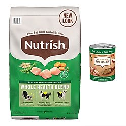 Rachael Ray Nutrish Real Chicken & Veggies Recipe Dry Food + Real Chicken & Apple Canned Dog Food