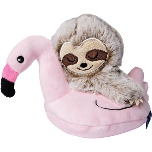 Frisco Sloth in Flamingo Float Plush Squeaky Dog Toy, Small/Medium