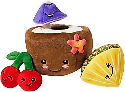 Frisco Summer Coconut Cocktail Hide & Seek Puzzle Plush Squeaky Dog Toy, Small/Medium