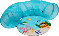 Frisco Summer Ocean Interactive Play Tunnel with Playmat Cat Toy with Silvervine & Catnip slide 1 of 7