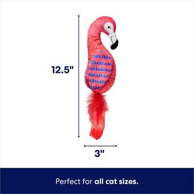 Show full view: Frisco Flamingo with Feathers Plush Kicker Cat Toy with Silvervine & Catnip slide 2 of 7