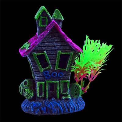 Show full view: Underwater Treasures Glowing Pink Top House Fish Ornament slide 4 of 4