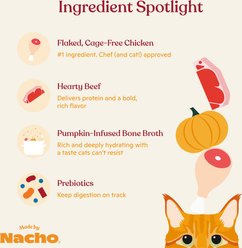 Made by Nacho Flaked Chicken & Beef Recipe in Bone Broth Wet Cat Food, 3-oz can, case of 12 slide 2 of 8
