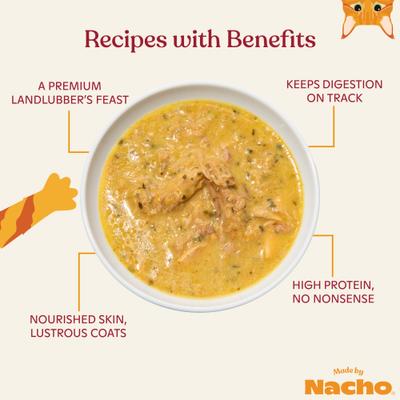 Show full view: Made by Nacho Flaked Chicken & Beef Recipe in Bone Broth Wet Cat Food, 3-oz can, case of 12 slide 5 of 9