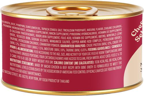 Show full view: Made by Nacho Flaked Chicken & Beef Recipe in Bone Broth Wet Cat Food, 3-oz can, case of 12 slide 3 of 9