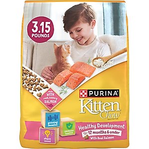 Kitten Chow Healthy Development Salmon Flavor Dry Cat Food, 3.15-lb bag