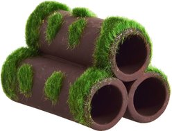 Underwater Treasures Ceramic Pipes Mossy Fish Ornament, 3-in