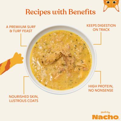 Show full view: Made by Nacho Flaked Chicken & Tuna Recipe in Bone Broth Wet Cat Food, 3-oz can, case of 12 slide 5 of 9