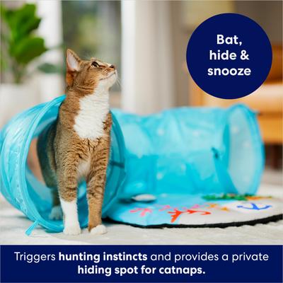 Show full view: Frisco Summer Ocean Interactive Play Tunnel with Playmat Cat Toy with Silvervine & Catnip slide 6 of 9