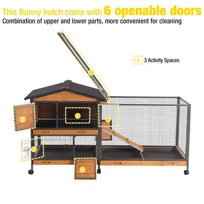 Show full view: Aivituvin AIR19-X Chew-Resistant Indoor/Outdoor Rabbit Hutch slide 6 of 9