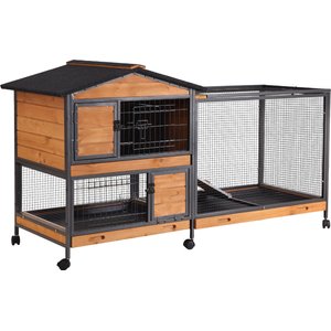 Rabbit AIVITUVIN-AIR68 Wooden Indoor Rabbit House, Large, Gray