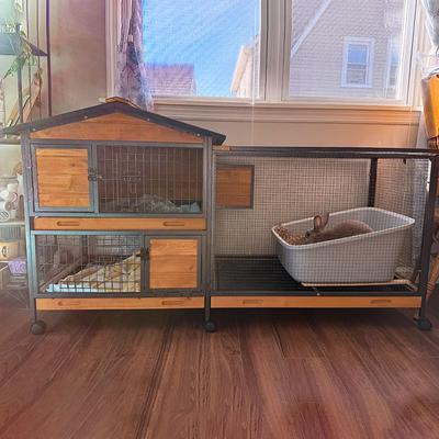 Show full view: Aivituvin AIR19-X Chew-Resistant Indoor/Outdoor Rabbit Hutch slide 2 of 9