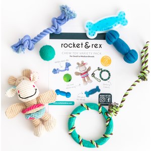 Rocket & Rex Small & Medium Breeds Puppy Chew Toy Variety Pack, 6 count