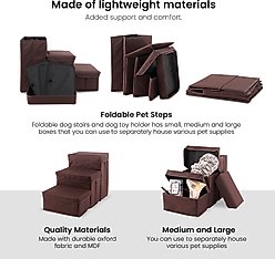 Home Base Foldable Dog & Cat Steps, Brown slide 2 of 8