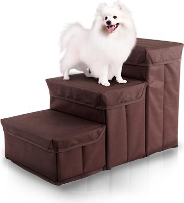 Show full view: Home Base Foldable Dog & Cat Steps, Brown slide 2 of 8