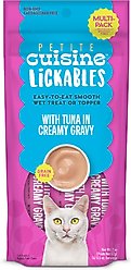 Petite Cuisine Lickables Tuna in Creamy Gravy Wet Cat Treats, 2-oz pouch, case of 12