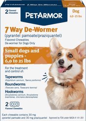 PetArmor 7 Way Dewormer for Hookworms, Roundworms & Tapeworms for Small Breed Dogs, 2 count