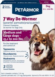 PetArmor 7 Way Dewormer for Hookworms, Roundworms & Tapeworms for Medium & Large Breed Dogs, 2 count