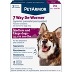 PetArmor 7 Way Dewormer for Hookworms, Roundworms & Tapeworms for Medium & Large Breed Dogs, 2 count