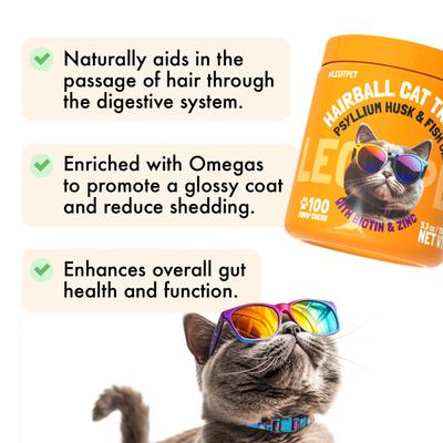 Show full view: Legitpet Psyllium Husk & Fish Oil Hairball Cat Treats, 100 count slide 3 of 11