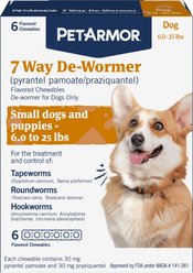 PetArmor 7 Way Dewormer for Hookworms, Roundworms & Tapeworms for Small Breed Dogs, 6 count