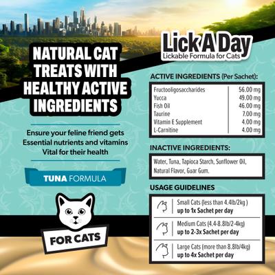 Show full view: PetBeing Lick a Day 7-in-1 Functions Lickable Tuna Puree Supplement for Cats, 7 count slide 4 of 8