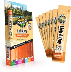 PetBeing Lick a Day 7-in-1 Functions Lickable Chicken Puree Supplement for Cats, 7 count