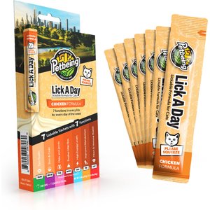 PetBeing Lick a Day 7-in-1 Functions Lickable Chicken Puree Supplement for Cats, 7 count