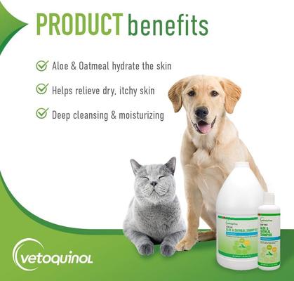 Show full view: Vetoquinol Itchy Dry Skin Aloe & Oatmeal Soap-Free Dog & Cat Shampoo, 16-fl oz bottle slide 3 of 13