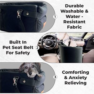 Pawseat Dog Safety Car Booster Seat & Carrier, Small, Black