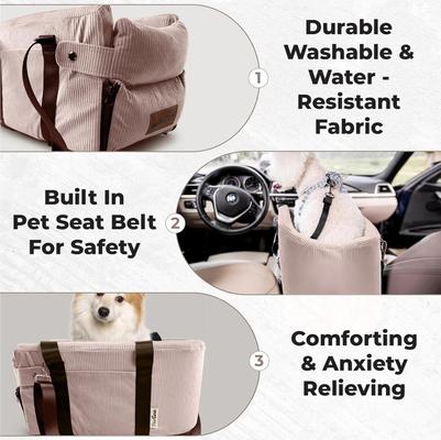 Show full view: Pawseat Dog Safety Car Booster Seat & Carrier, Small, Pink slide 5 of 12