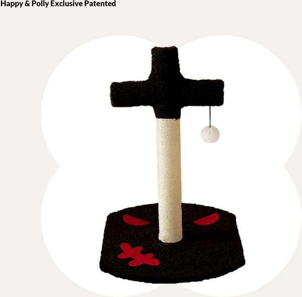 Happy & Polly Tombstone Design Plush Cat Scratching Post for Halloween