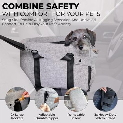 Show full view: Pawseat Dog Safety Car Booster Seat & Carrier, Small, Gray slide 5 of 10