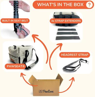 Show full view: Pawseat Dog Safety Car Booster Seat & Carrier, Small, Gray slide 7 of 10