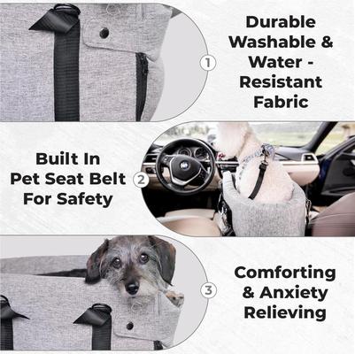 Show full view: Pawseat Dog Safety Car Booster Seat & Carrier, Small, Gray slide 4 of 10