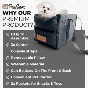 Pawseat Dog Safety Car Booster Seat & Carrier, Small, Black