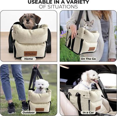 Show full view: Pawseat Dog Safety Car Booster Seat & Carrier, Small, Beige slide 6 of 11