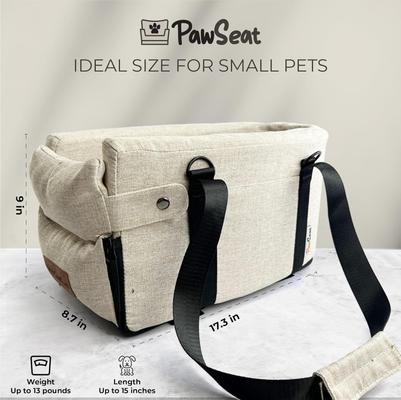 Show full view: Pawseat Dog Safety Car Booster Seat & Carrier, Small, Beige slide 3 of 11