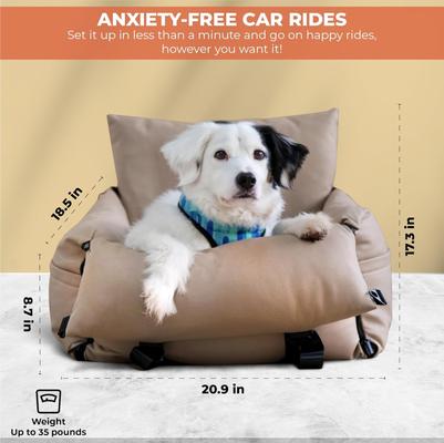 Show full view: Pawseat Maxi Safety Pet Seat & Calming Dog Bed, Medium, Tan slide 6 of 10