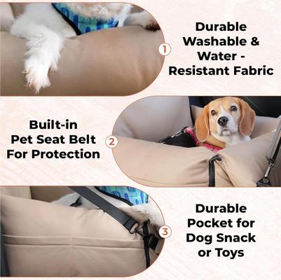 Show full view: Pawseat Maxi Safety Pet Seat & Calming Dog Bed, Medium, Tan slide 3 of 10